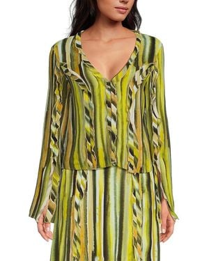 Third Form Tie-dye Ruffle Top - Yellow