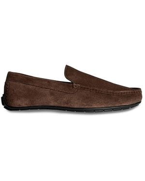 Anthony Veer Cleveland Moccasin Suede Driving Loafers - Brown