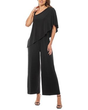 Marina 'Caplet Off-Shoulder Wide-Leg Jumpsuit - Black