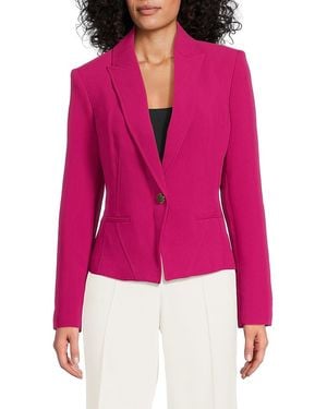 Karl Lagerfeld Solid Peak Lapel Blazer - Red