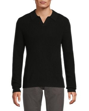 Saks Fifth Avenue Ribbed 100% Cashmere Sweater - Black