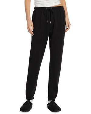 Saks Fifth Avenue Patchwork Fleece Drawstring Jogger Pants - Black