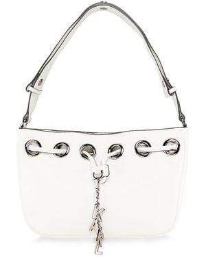 Karl Lagerfeld Desiree Leather Shoulder Bag - White