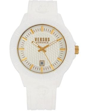Versus 43Mm Stainless Steel & Silicone Watch - White