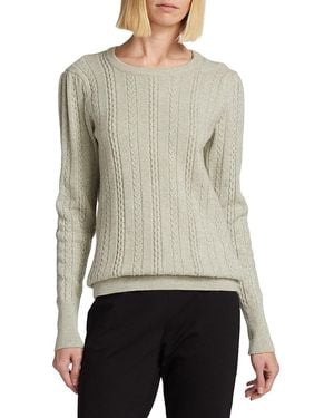 Saks Fifth Avenue Collection Sparkle Cable-Knit Sweater - Gray