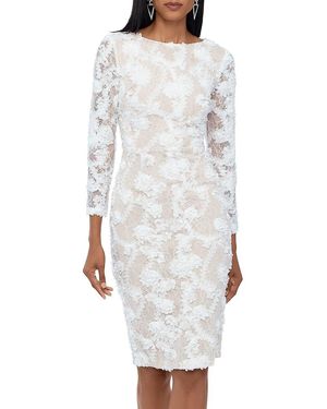 Xscape Floral Lace Sheath Dress - White