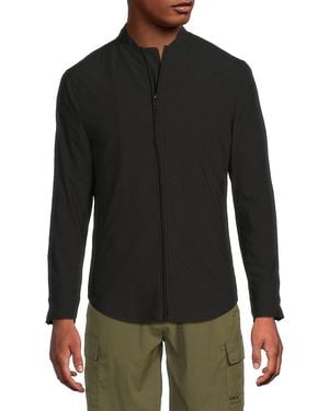 Kenneth Cole Solid Slim-fit Zip Jacket - Black