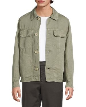 Brunello Cucinelli Linen-cotton Trucker Jacket - Green