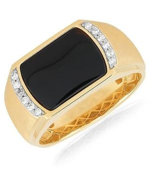 Saks Fifth Avenue 14K, & 0.096 Tcw Diamond Signet Ring - Multicolour