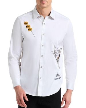 Robert Graham Dean Martini Graphic Cotton Shirt - White
