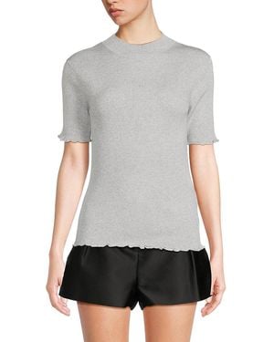 3.1 Phillip Lim Marled Lurex Ribbed Top - Gray