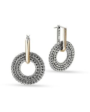 John Hardy Rata Sterling & 14K Drop Earrings - White