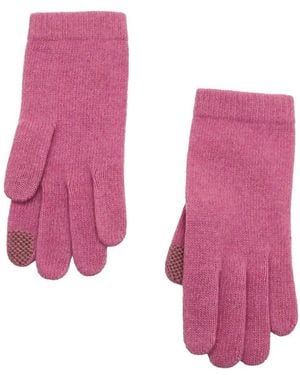 Portolano Knit Cashmere Tech Gloves - Pink
