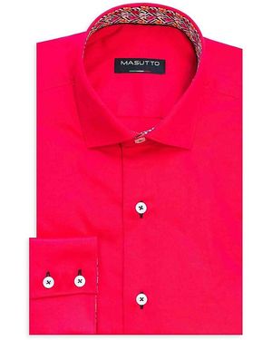 MASUTTO Classic Fit Dress Shirt - Pink