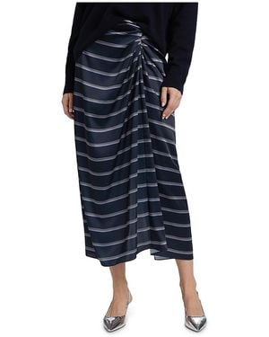 Vince Rugby Stripe Gathered Skirt - Blue
