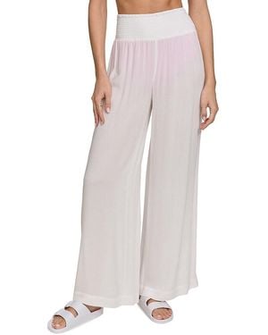 DKNY Gauze Wide Leg Cover Up Trousers - Grey