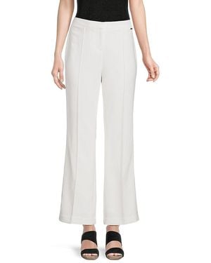 Tahari Wide Leg Pintuck Pants - White