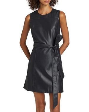 Tanya Taylor Claudia Faux-Leather Minidress - Black