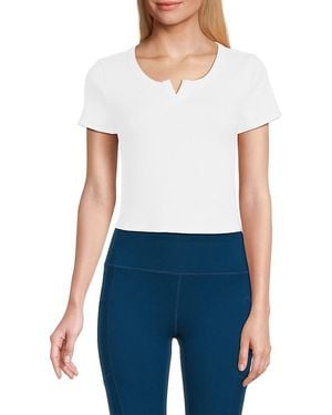 DKNY Split Neck Top - Black
