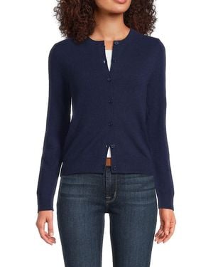Saks Fifth Avenue Cashmere Open-front Cardigan - Blue