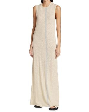 ATM Spray-painted Jersey Sleeveless Maxi Dress - Natural