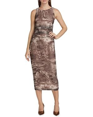 Amanda Uprichard Tiffany Printed Body-Con Midi-Dress - Brown