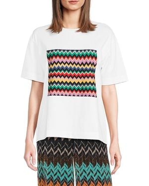 Missoni Chevron Graphic Cotton T-Shirt - White
