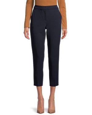 Tommy Hilfiger Woven Flat Front Cropped Pants - Blue