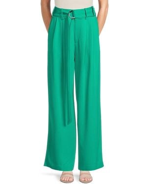 Equipment Armand Belted Wide-Leg Pants - Green