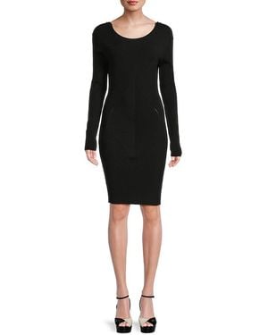 Yigal Azrouël Ribbed Drop Shoulder Bodycon Dress - Black