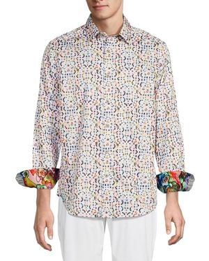 Robert Graham Barlow Long Sleeve Cotton Classic-Fit Shirt - White