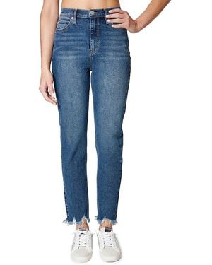 Nicole Miller High Rise Faded Slim Fit Jeans - Blue