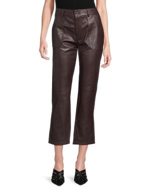 Ba&sh Leather Crop Trousers - Multicolour