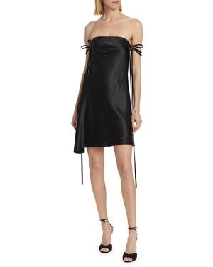 Brandon Maxwell Silk Off-The-Shoulder Minidress - Black