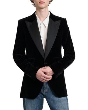 Dolce & Gabbana Satin-Lapel Velvet Jacket - Black