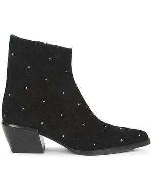 Rag & Bone Joni Studded Suede Zip Boots - Black