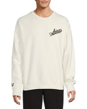 Avirex Logo Dropped Shoulder Sweatshirt - Natural