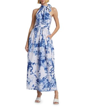Busayo Folarin Tie-Dyed Cotton Maxi Dress - Blue