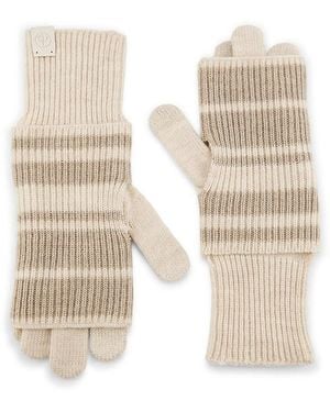 Rag & Bone Blake Stripe Layered Gloves - Natural
