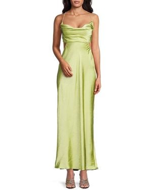 Bebe Satin Cut-Out Midi-Dress - Green