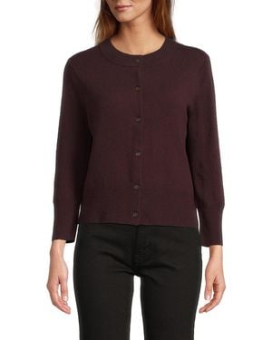 Vince Wool Blend Cardigan - Purple