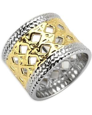 SAVIENE Goldplated, Rhodium Plated & Cubic Zirconia Ring - Multicolour