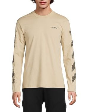 Off-White c/o Virgil Abloh Pixel Diag Skate Ls Tee - Natural