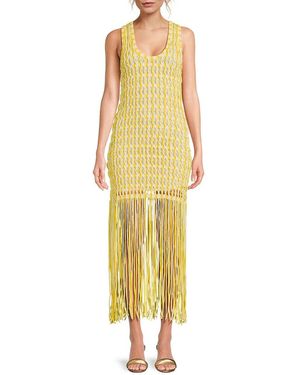 Jonathan Simkhai Sonia Fringe Knit Midi-Dress - Yellow