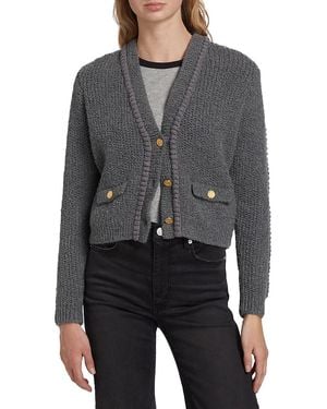 FRAME Double Pocket Crop Cardigan - Grey