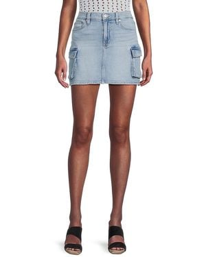 DKNY Cargo Pocket Denim Miniskirt - Blue