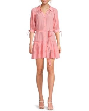 Ramy Brook Tiered Belted Minidress - Pink
