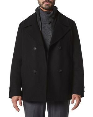 Andrew Marc Danton Melton Wool Blend Peacoat - Black