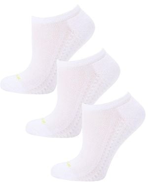 Hue 3-Pack Air Cushion No Show Socks - White