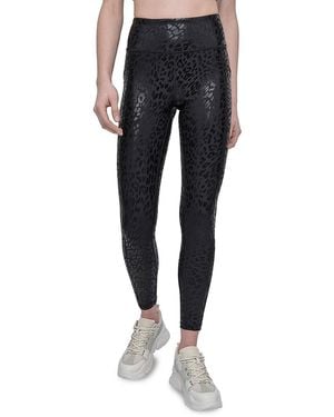 DKNY High-Waist 7/8 Printed Leggings - Black